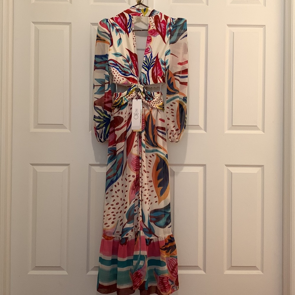 PatBo Flora Plunge Cut-Out Maxi Dress • Size Large • NEW - Picture 7 of 15